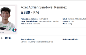 CONVOCAN A JUGADOR DE LEÓN A LA SELECCIÓN MEXICANA SUB 15