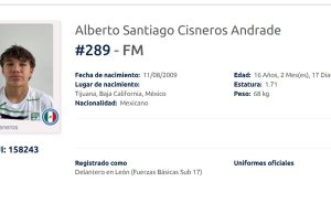 DELANTERO DE LA SUB 19 DE LEÓN EN LA PELEA POR EL TÍTULO DE GOLEO