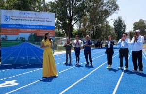 ENTREGA ALE GUTIÉRREZ PISTA ATLÉTICA EN LA DEPORTIVA RODRÍGUEZ GAONA